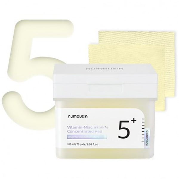 numbuzin glutathione pad No.5 Vitamin Niacinamide Concentrated Toner Sokit Beauty Numbuzin No.5 Vitaminniacinamide Concentrated Pads 70 Pcs These presoaked treatment pads are designed to brighten and refine the complexion No.5 Spot-Fading Duo