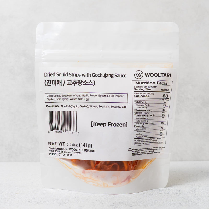 Dried & Seasoned Squid-Sliced (Gochujang Sauce)