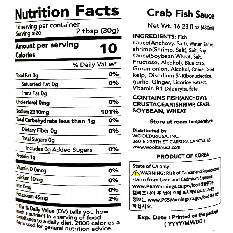 Crab Fish Sauce 480ml