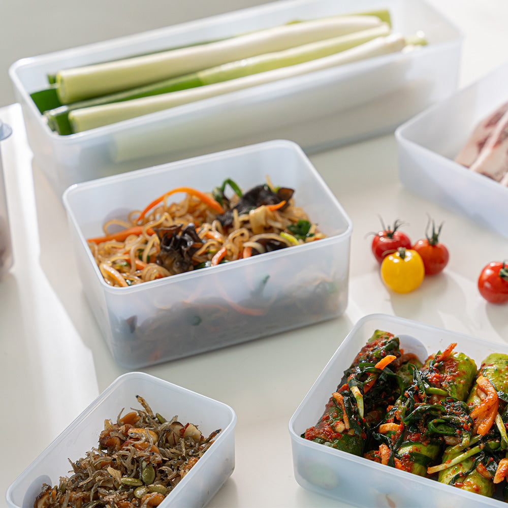 Fresh Antibacterial Storage Container Mixed Set  6 Types, 19 Pieces (Includes 2 Sheets of Labels)_Korea Direct Delivery A