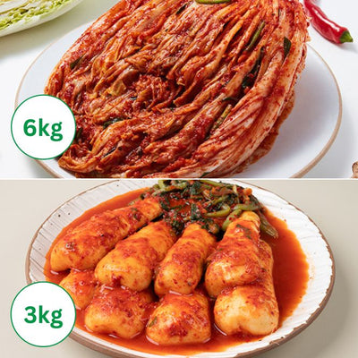 Napa Cabbage Kimchi 3kg x 2 + Migeumchi Young Radish Kimchi 3kg