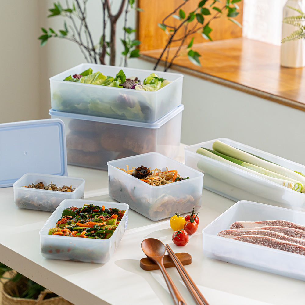 Fresh Antibacterial Storage Container Mixed Set  6 Types, 19 Pieces (Includes 2 Sheets of Labels)_Korea Direct Delivery A