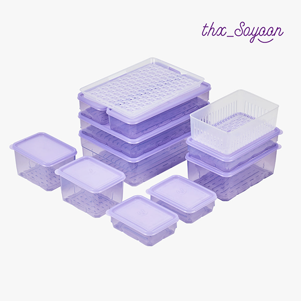 Freezer Container NEW Housewarming Set 12P (Pink/Lavender/Gray)_Korea Direct Delivery C
