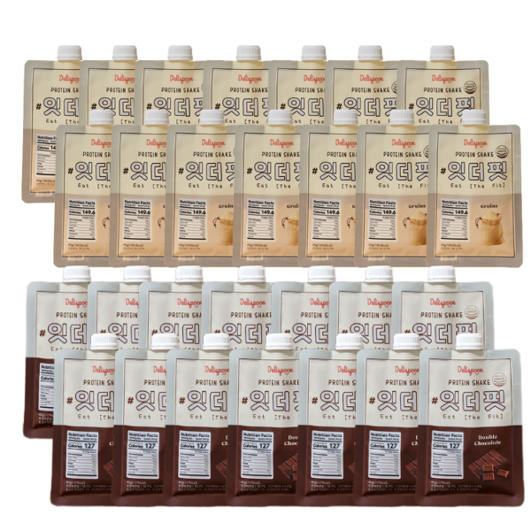 Eat The Fit Shake - Double Chocolate Flavor 280g x 2 Pack + Misugaru Flavor 280g x 2 Pack