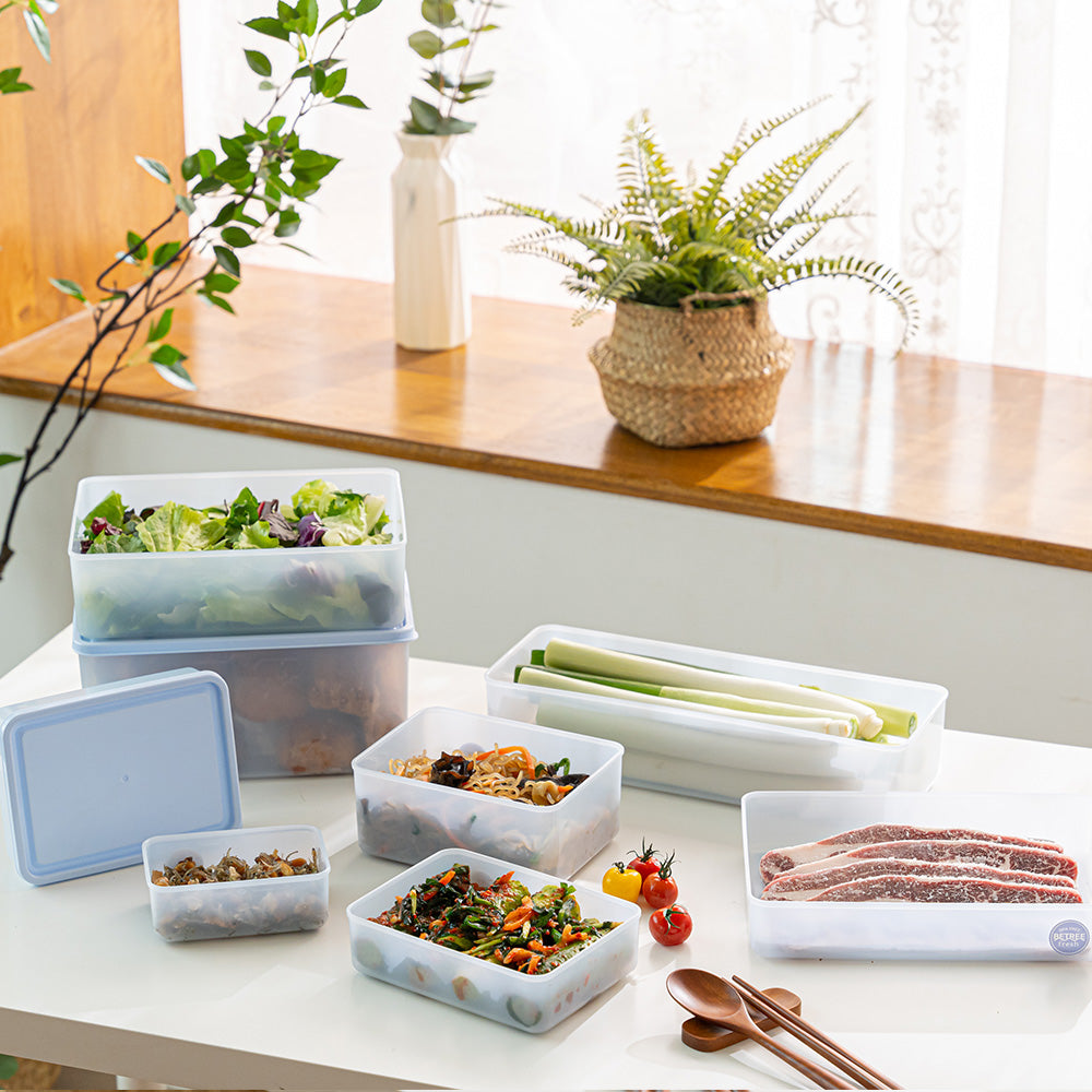 Fresh Antibacterial Storage Container Mixed Set  6 Types, 19 Pieces (Includes 2 Sheets of Labels)_Korea Direct Delivery A