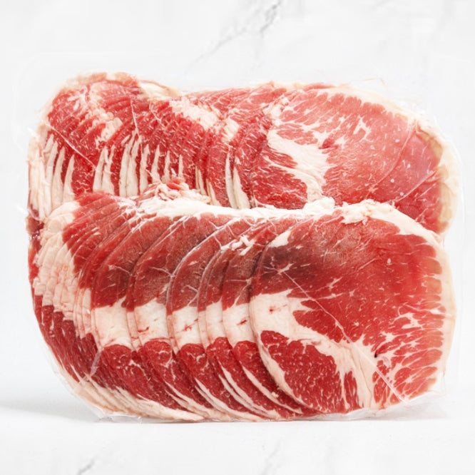 Thinly sliced 2024 beef brisket