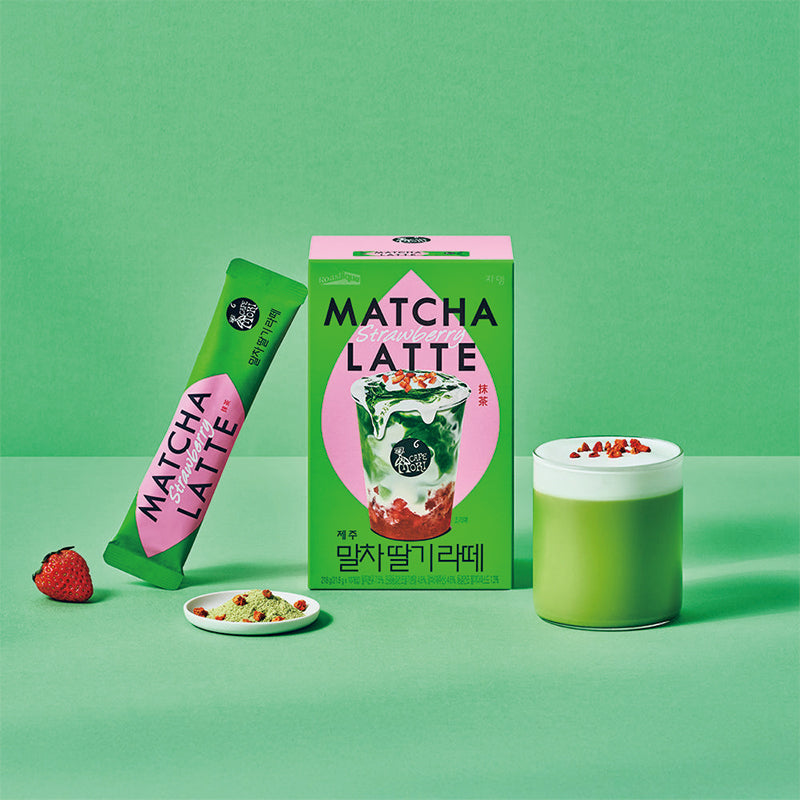 쟈뎅 제주 말차 딸기라떼