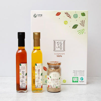 Premium Oil Gift Set (Perilla Oil 250ml + Sesame oil 250ml + Perilla Powder 120g)