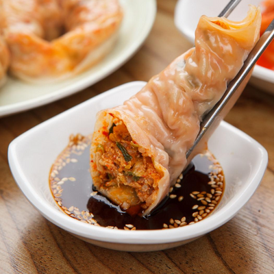 Fully Cooked Kimchi, Beef & Vegetable Mandoo (Dumpling) 600g
