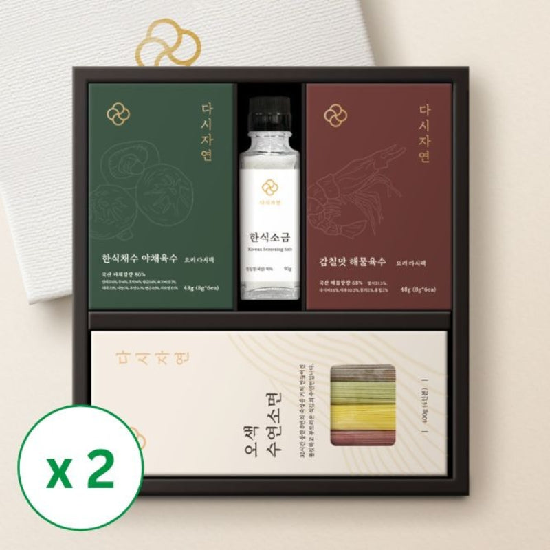 [우리찬] 다시자연 장인의 육수 오색수연면 세트 11호 1020g x 2박스_무료배송 (묶음)