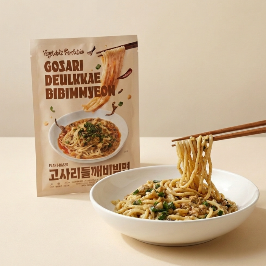 [배드캐럿] 고사리 들깨 비빔면 870g x 2팩ㅣ*증정* 고사리 누들 떡볶이 510g (묶음)