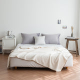 Microfiber Blanket Jenna Q (Ivory/ Gray/ Mint)_ Korea Direct Delivery F