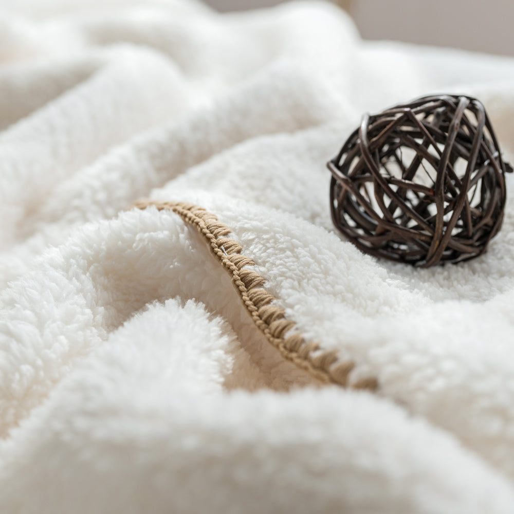 Microfiber Blanket Jenna Q (Ivory/ Gray/ Mint)_ Korea Direct Delivery F