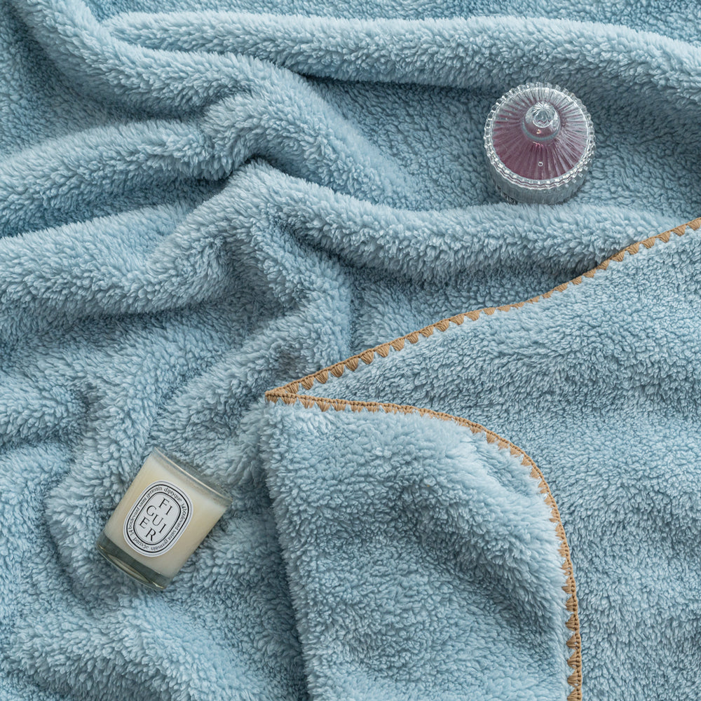 Microfiber Blanket Jenna Q (Ivory/ Gray/ Mint)_ Korea Direct Delivery F