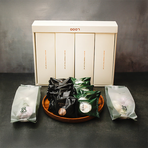 [마음이가] 선물세트 B형(꿀떡+바람떡+흑임자인절미+옛날찹쌀떡) 1800g