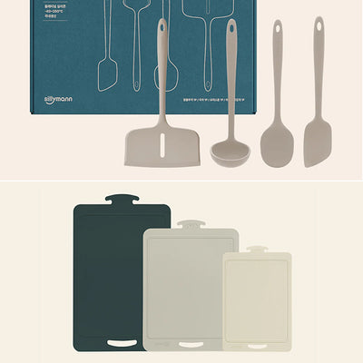Harmony Silicone Kitchen Tool Set (4pcs) + Harmony Cutting Board Set (3pcs) Option_Korea Direct Delivery A