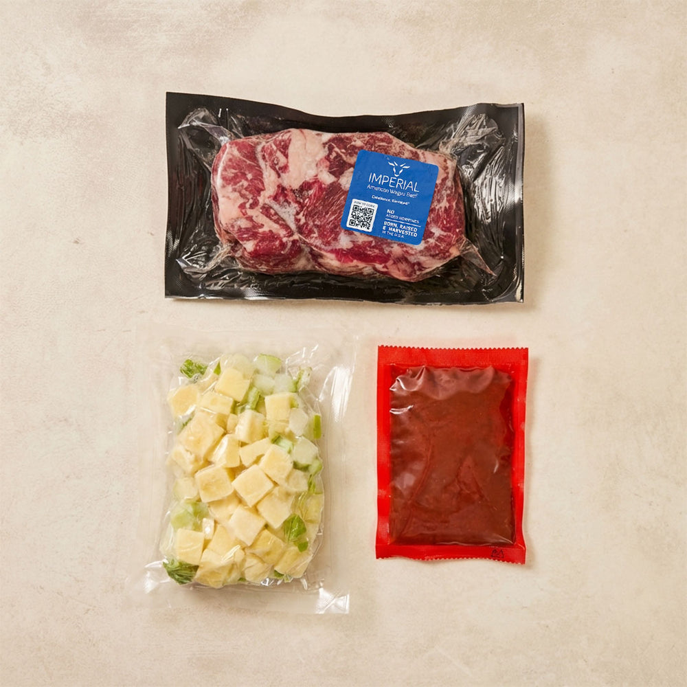 [울타리] 소고기 고추장찌개 한끼 키트 (와규 국거리용 소고기 12oz + 고추장찌개 소스 300g)