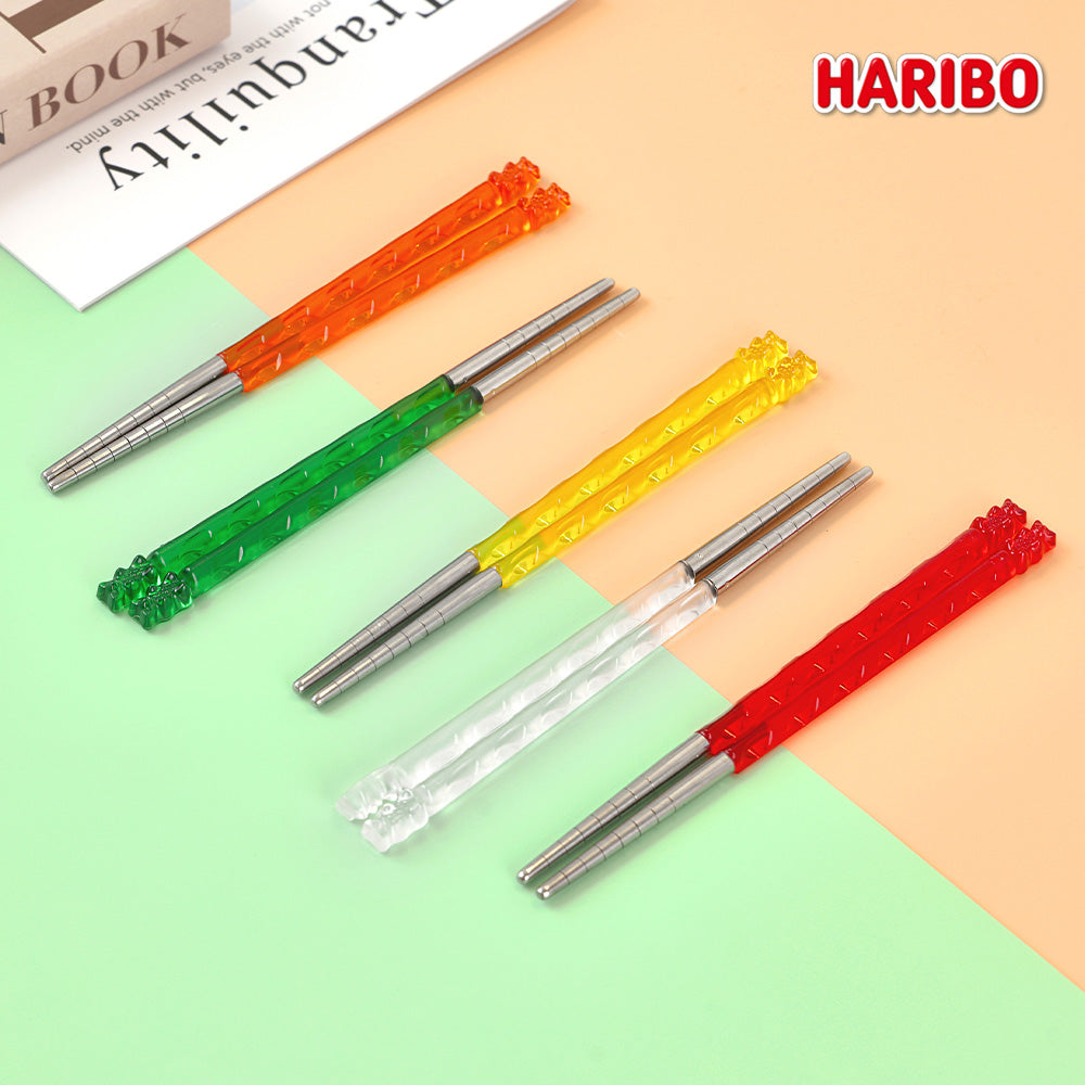 [K Direct Delivery] HARIBO Big Kid Set (Chopsticks S + Spoon & Fork + Cereal Bowl 4P) Select Option