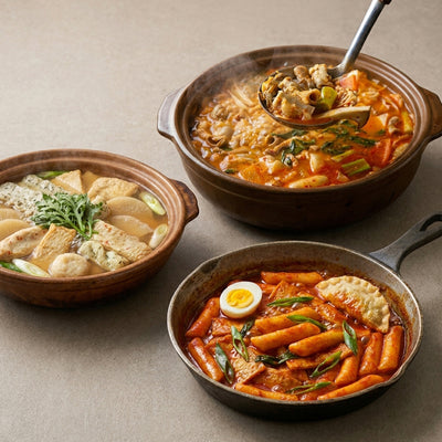 [캠핑장 인싸템] 울타리 곱창전골 2.2lbs + [마음이가] 쌀 떡볶이 410g + [오마뎅] 모듬 간편어묵탕 550g (묶음)_ 타임딜