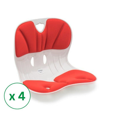 [에이블루] 커블체어 자세교정 좌식 의자 방석 와이더 레드 x 4개 _무료배송