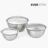 [Korea Direct Delivery C] EVER STEN Mixing Bowl with Lids (3 Bowls +3 Lids)