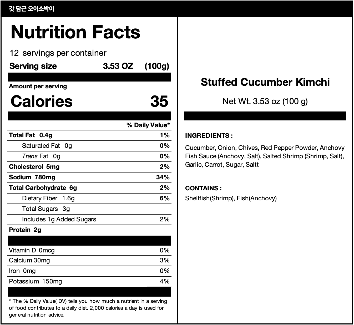 nutrition facts
