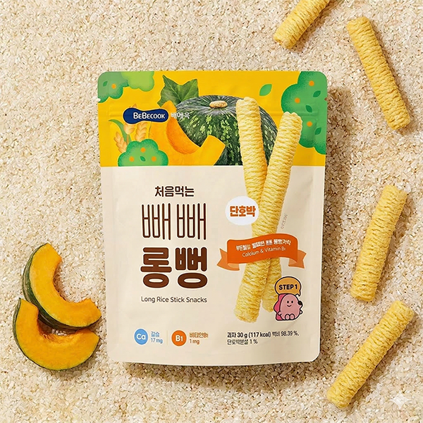 BeBecook Long Rice Stick Puffs Sweet Pumpkin 20Packs_ Korea Direct Delivery B