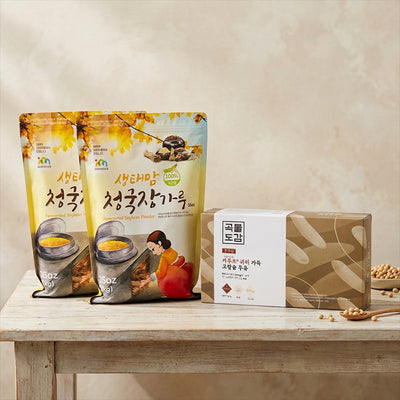 [Eco Mom] Fermented Soybean Powder 1kg x 2pkㅣ*Free* [Gokmul Dogam] Soy Milk with Kamut Wheat and Oats (180ml x 15)_ Free Shipping