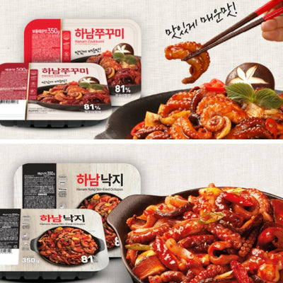 [Juhyun Food] Hanam Stir-fried Octopus Medium Spicy 350g x 2 Packs + [Juhyeon Food] Hanam octopus 350g x 2 Packs