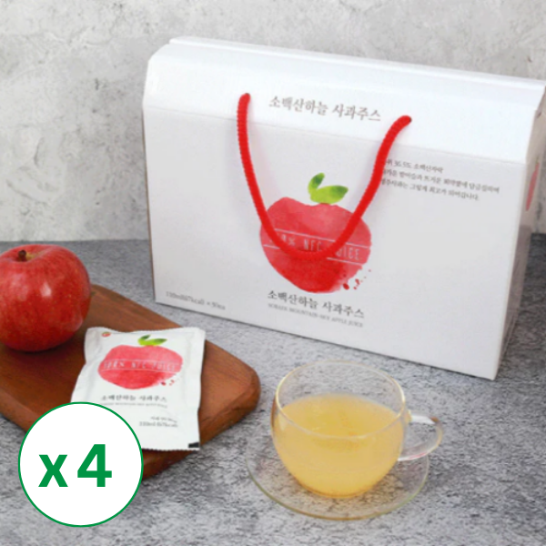 [소백산하늘] 영주 사과주스 (110ml x 30팩) x 4박스 _무료배송특가 (묶음)