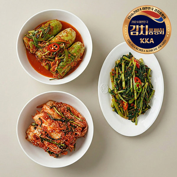 Migeumchi Stuffed Cucumber Kimchi 2kg + Young Summer Radish Kimchi 1kg + Fresh Kimchi 1kg_ K Direct Delivery B
