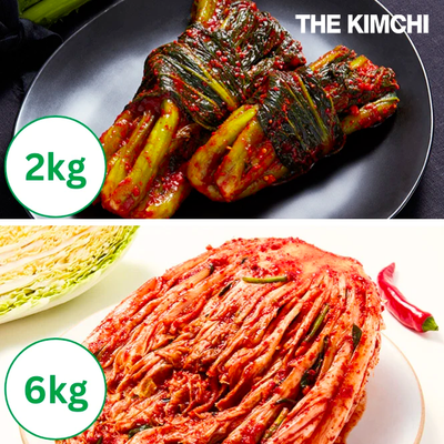 [Scheduled to ship on 8/10]  Hong Jin kyung Cabbage kimchi 3kg x 2 + Mustard Kimchi 1kg x 2