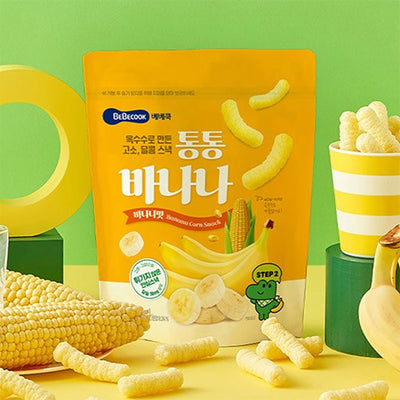 BeBecook Tongtong Puffy Banana Snacks 20Packs_Korea Direct Delivery D