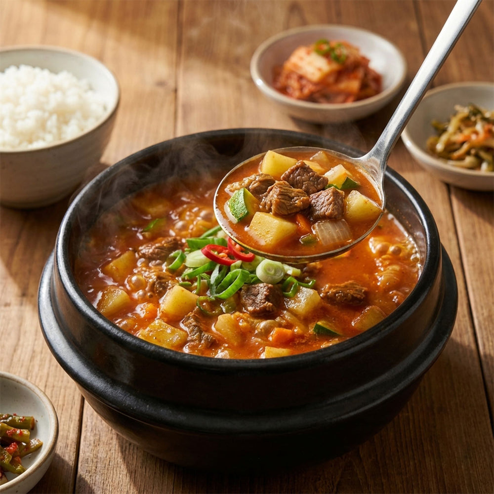 [울타리] 소고기 고추장찌개 한끼 키트 (와규 국거리용 소고기 12oz + 고추장찌개 소스 300g)