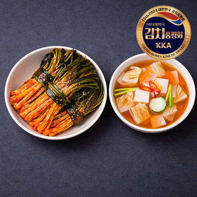 [한국직배송 D] 홍천 대복김치 제철 파김치 2kg + 나박김치 2kg