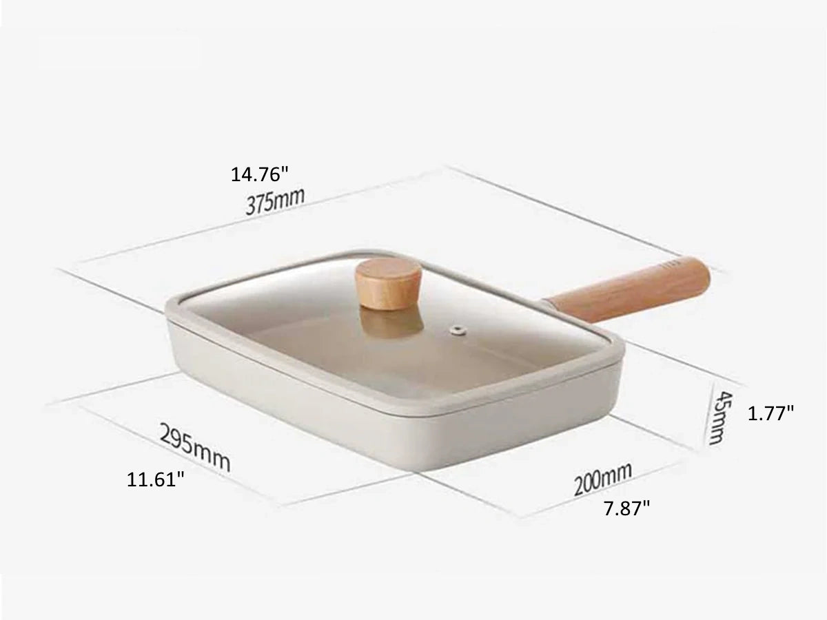 [네오플램] 피카 11inch 사각 브런치팬, 유리뚜껑 포함 (29cm)_무료배송