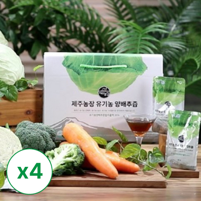 [제주농장] 유기농 양배추즙 (80ml x 30포) x 4박스_무료배송 (묶음)