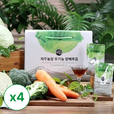 [제주농장] 유기농 양배추즙 (80ml x 30포) x 4박스 _무료배송
