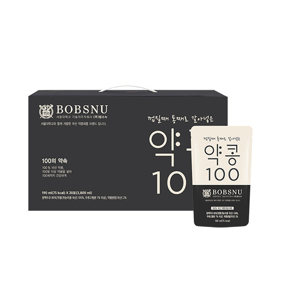 [밥스누] 약콩 100 두유 (190ml x 20팩) x 2박스 + [이른비] 고즈넛 흑미 견과바 350g x 2박스 (묶음)_ 무료배송