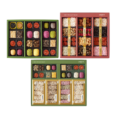 Gyodong Hangwa Haneulyeondal + Gyodongbok + Gyodongmannam 3-Tier Gift Set_Korea Direct Delivery C