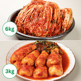 Migeumchi Whole Cabbage Kimchi 3kg x 2packs +  Young Radish Kimchi 3kg