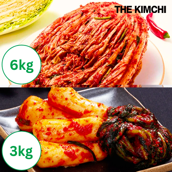 Hong Jin kyoung Cabbage Kimchi 3kg x 2 + Young Radish Kimchi 3kg