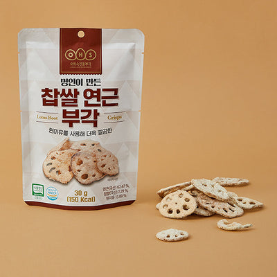 [하늘바이오] 명인이 만든 찹쌀 연근부각 30g x 3팩 (묶음)
