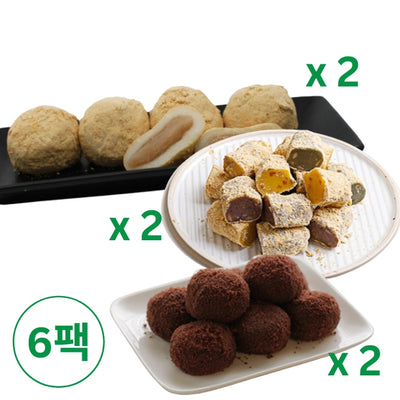 [마음이가] 카스테라 초코떡 720g x 2 + 앙금찹쌀떡 720g x 2 + 모듬영양떡 480g x 2_무료배송특가