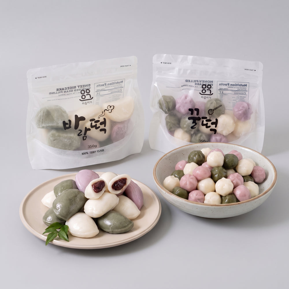 [마음이가] 모듬 꿀떡 350g x 2팩ㅣ*증정* [마음이가] 모듬 바람떡 350g (묶음)