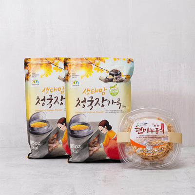 [성필립보생태마을] 생태맘 청국장 가루 1kg x 2팩ㅣ*증정* [한계령웰빙] 찬찬 현미 누룽지 200g