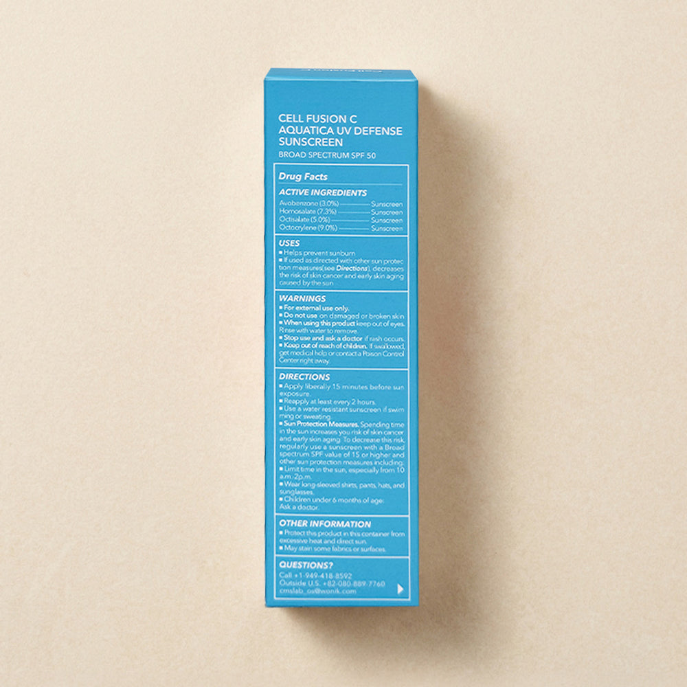 [1+1] [Cell Fusion C] Aquatica UV Defense Sunscreen 50ml (SPF50+) 