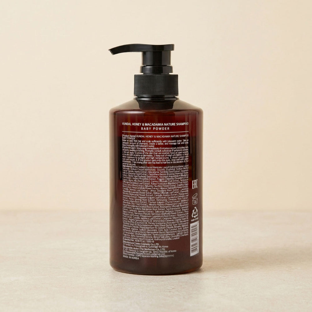 [KUNDAL] Honey & Macadamia Nature Shampoo Baby Powder Scent 500ml