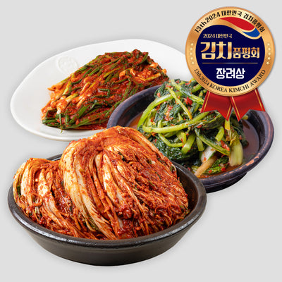 [Korea Direct Delivery C] Yeoncheon Mi-geum-chi Cabbage Kimchi 2kg + Young Radish Kimchi 2kg + Green Onion Kimchi 1kg