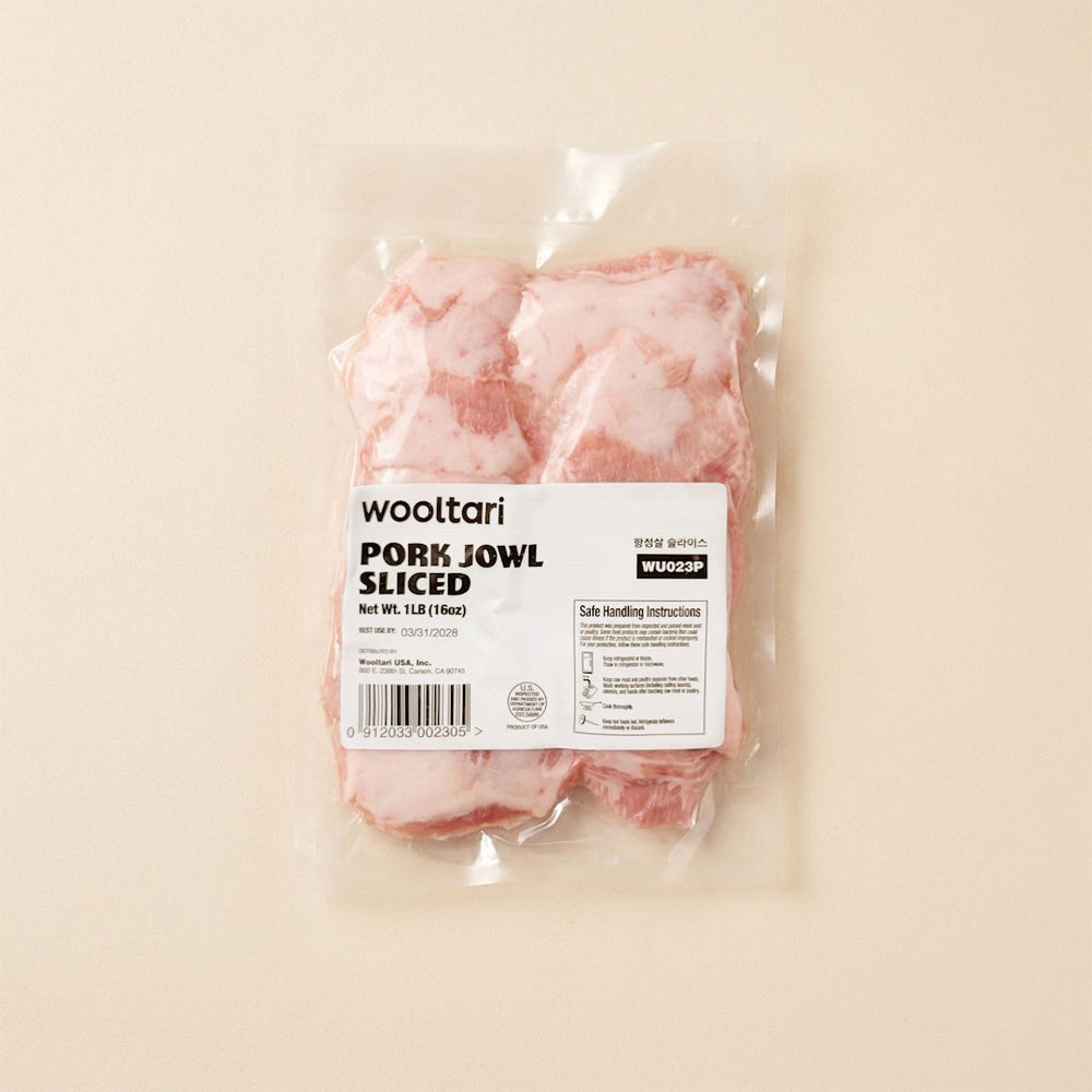 [Wooltari] Sliced Pork Jowl 1lbㅣ*Free* [Wooltari] Premium Pork Belly Sliced 1lb